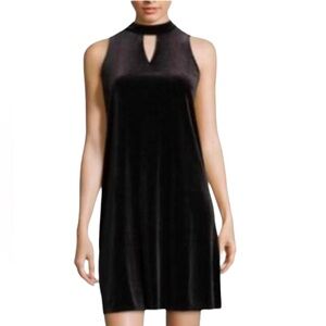 WORTHINGTON Black Velvet Velour Sleeveless Keyhole Cocktail Dress Size M